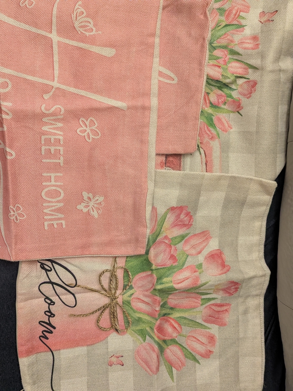 Pink Floral Print Trow Pillow Set 4 Pcs.
